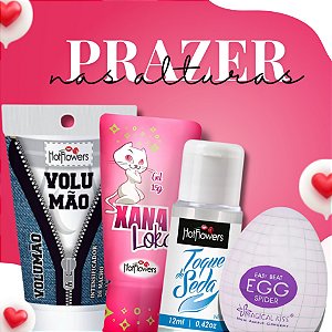 Combo Gel Volumão Masculino + Egg Masturbador + Gel Aveludado Toque de Seda + Gel Feminino Xana Loka