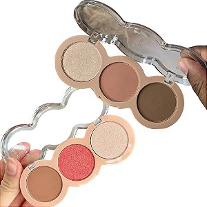 PALETA 3 EM 1 - ILUMINADOR, BLUSH E CONTORNO BELLE ANGEL