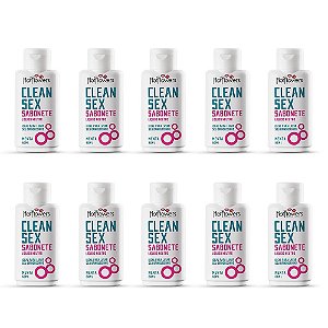 Clean Sex Sabonete Líquido Menta 60ml  Hotflowers Kit 10 UN