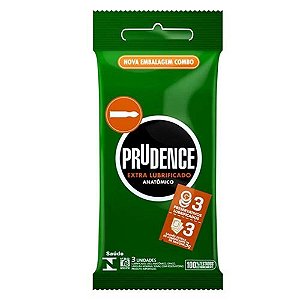Preservativo Prudence Extra Lubrificado 3 unidades.
