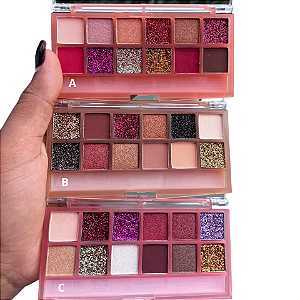 PALETA DE SOMBRA SWEET GLITTER 12 TONS BELLE ANGEL + PINCEL