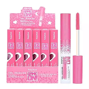 BOX GAME ON GEL INCOLOR CÍLIOS E SOBRANCELHAS RUBY ROSE 24 UNID.