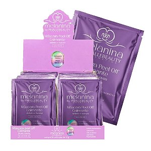BOX SACHÊ MELANINA MÁSCARA FACIAL PEEL OFF PHALLEBEAUTY - 50 UNID.