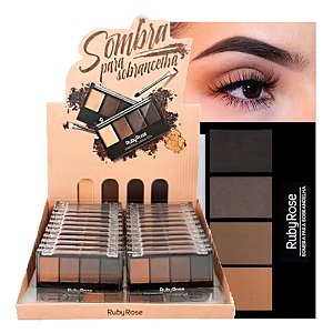 BOX SOMBRA PARA SOBRANCELHAS COM FIXADOR RUBY ROSE 24 UND