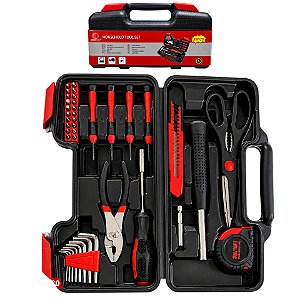 KIT MALETA DE FERRAMENTAS 39 PEÇAS REPAROS DOMÉSTICOS