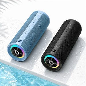 CAIXA DE SOM BLUETOOTH BASIKE 30W LED À PROVA D'ÁGUA