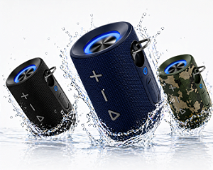 CAIXA DE SOM BLUETOOTH BASIKE IPX5 RGB POTENTE À PROVA D’ÁGUA