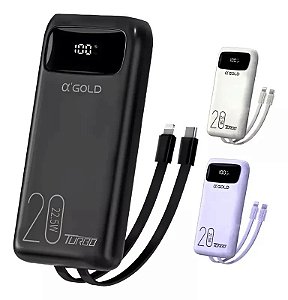 CARREGADOR PORTÁTIL POWER BANK 20000MAH TURBO 22.5W A GOLD