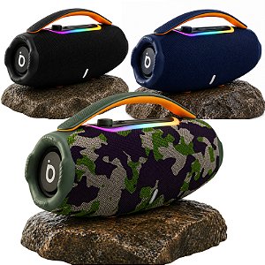 CAIXA DE SOM BLUETOOTH BOOMBOX TWS BASIKE 60W À PROVA D'ÁGUA