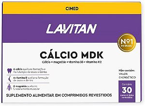 LAVITAN CÁLCIO MDK OSSOS E MÚSCULOS FORTES 30 COMPRIMIDOS