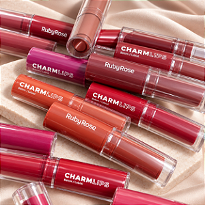 BATOM CHARM LIPS RUBY ROSE COR INTENSA SEMI MATTE AVELUDADO