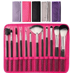KIT 12 PINCÉIS PARA MAQUIAGEM PROFISSIONAL E BOLSA MACRILAN