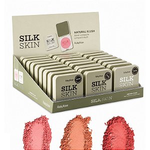BOX NATURAL FLUSH BLUSH COMPACTO SILK SKIN RUBY ROSE G1 - 24 UNID.