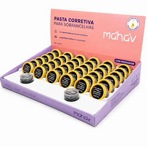 BOX PASTA CORRETIVA PARA SOBRANCELHAS COM ÓLEO DE RÍCINO MAHAV 36 UNID.