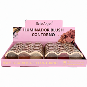 BOX PALETA BLUSH CONTORNO E ILUMINADOR BELLE ANGEL 12 UNID.