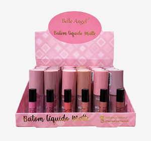 BOX BATOM LÍQUIDO MATTE ALTA PIGMENTAÇÃO BELLE ANGEL KT 1-   24 UNID.