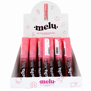 BOX GEL FIXADOR PARA SOBRANCELHAS INCOLOR MELU RUBY ROSE 24 UNID.