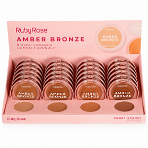 BOX BRONZER COMPACTO AMBER BRONZE RUBY ROSE 24 UNID.