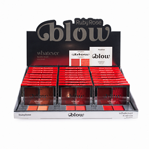BOX BLUSH DUO CREMOSO + PÓ WHATEVER DAILY LINHA BLOW RUBY ROSE G1 - 24 UNID.