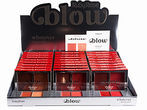 BOX BLUSH DUO CREMOSO + PÓ WHATEVER DAILY LINHA BLOW RUBY ROSE G2 - 24 UNID.