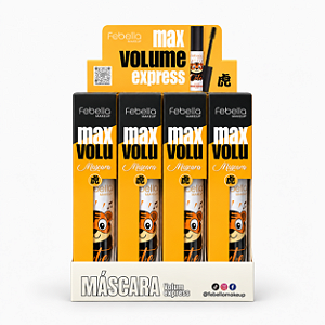 BOX MÁSCARA CÍLIOS FEBELLA CUTE MAX VOLUME PRETO PEEL OFF 24H ORIGINAL 12 UNID.