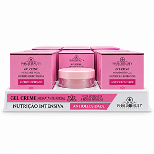 BOX GEL FACIAL CREME HIDRATANTE NUTRIÇÃO INTENSIVA PHÁLLEBEAUTY 22 UNID.