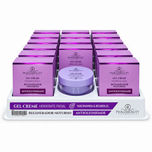 BOX GEL FACIAL CREME HIDRATANTE REGENERADOR NOTURNO PHÁLLEBEAUTY 22 UNID.