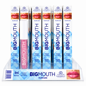 BOX GLOSS VOLUMOSO BIG MOUTH COM HIALURÔNICO - ROSA  PHÁLLEBEAUTY 36 UNID.