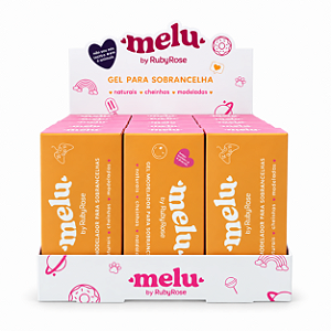 BOX GEL MODELADOR PARA SOBRANCELHAS MELU - RUBY ROSE 24 UNID.