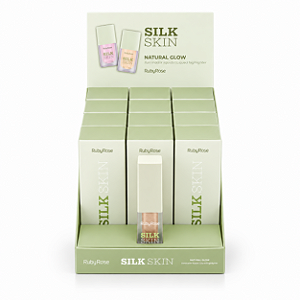 BOX ILUMINADOR LIQUÍDO SILK SKIN GOLDEN HALO RUBY ROSE 12 UNID.