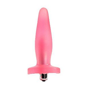 Plug Anal Rosa c/ Vibro Interno 12 x 3,5cm