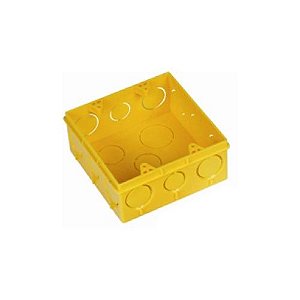 CAIXA DE LUZ ELETRODUTO - CORRUGADO -PVC - 4X4 AMARELO - AMANCO