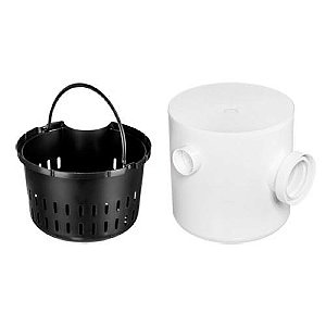 CAIXA DE GORDURA C/ CESTO REDONDA 11,6LT C / RETENÇÃO 5L - BRANCO 25X25CM HERC