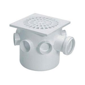 CAIXA SIFONADA QUADRADA C/ 7 ENTRADAS - Nº25 - 150x150x50mm - AMANCO