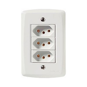 TOMADA TRIPLA 10A BRANCO = LUX2 - TRAMONTINA