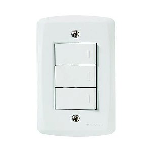 INTERRUPTOR 3 SEÇÃO SIMPLES = BRANCO LUX2 - TRAMONTINA