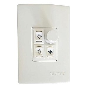 CONTROLE VENTILADOR ROTACAO =2 LÂMPADAS - BRANCO QV372 - QUALITRONIX