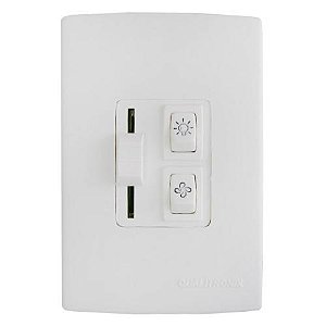 CONTROLE VENTILADOR DESLIZANTE = 1 LÂMPADA QV36 - BRANCO - QUALITRONIX