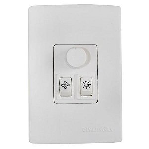 CONTROLE VENTILADOR ROTATIVO 1 LÂMPADA - BRANCO QV371 - QUALITRONIX