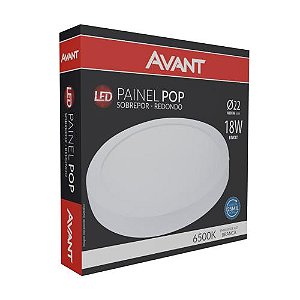 LUMINÁRIA LED REDONDA POP = SOBREPOR - 18W/6500K - AVANT