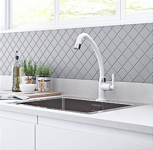 TORNEIRA COZINHA- MOVEL/MESA - LAGUNE - BRANCA/CR - VIQUA