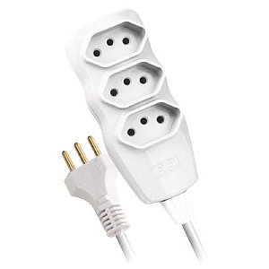 EXTENSÃO 3 Seção / 3P PARALELO - 3 x 0,75mm BRANCO 2542-3 - FC