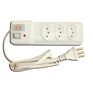 FILTRO DE LINHA 2P+T 1,20m BRANCA - 3 TOMADAS 2605-5- - FC