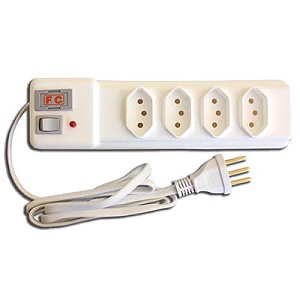 FILTRO DE LINHA 2P+T 1,20m BRANCA - 4 TOMADAS 2606-2 - FC