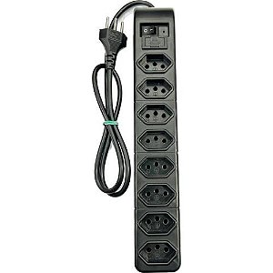 FILTRO DE LINHA 8 TOMADAS - CABO 85cm PRETO 432 - PW