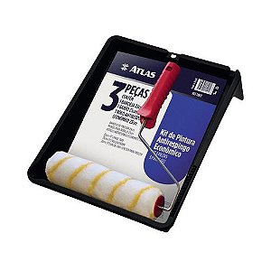 KIT PINTURA ROLO POLIESTER ANTIRESPINGO - 3 PEÇAS - ATLAS