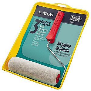 KIT PINTURA ROLO POLIESTER - 03 PCS 1001 - ATLAS
