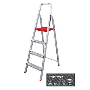 ESCADA ALUMINIO - 04 DEGRAUS 63 - BOTAFOGO