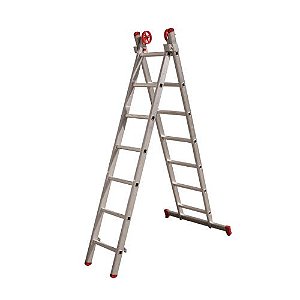 ESCADA ALUMINIO EXTENSIVA - 7x2 DEGRAUS - 616 - BOTAFOGO