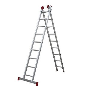 ESCADA ALUMINIO EXTENSIVA - 9x2 DEGRAUS - 618 - BOTAFOGO